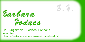 barbara hodacs business card